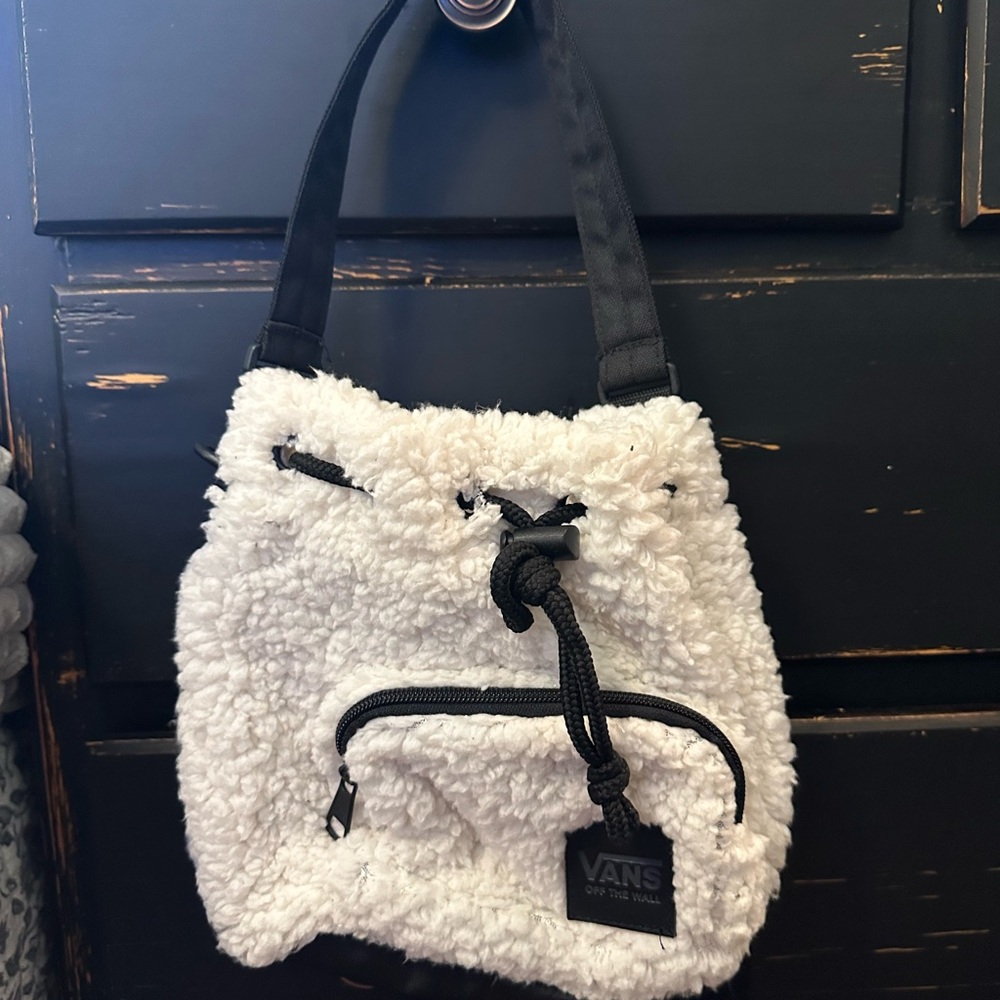 Vans Black and White Sherpa Crossbody